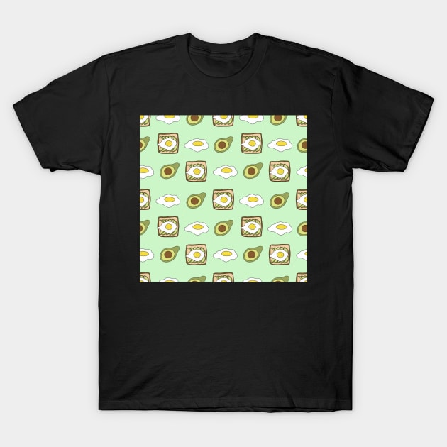 Avocado Toast Patterns T-Shirt by casualism